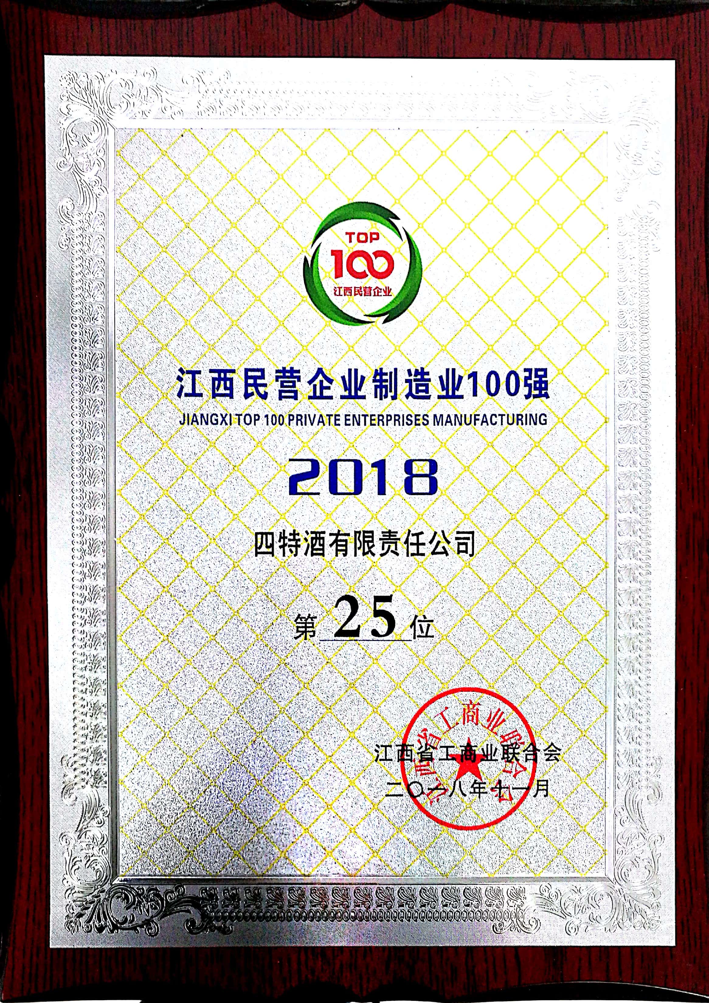 江西民營(yíng)企業(yè)制造業(yè)100強(qiáng)